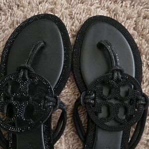 Black Beaded Sandals
